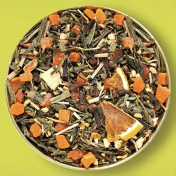 Фруктовый зеленый чай Апельсиновый листовой рассыпной с ягодами и фруктами Emir Tea 200 г