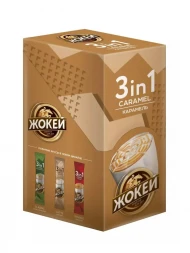 Кофе в пакетиках растворимый Жокей 3в1 со вкусом карамели 140 г