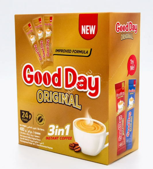 Кофе в пакетиках растворимый 3 в 1 Good Day Original 480 г