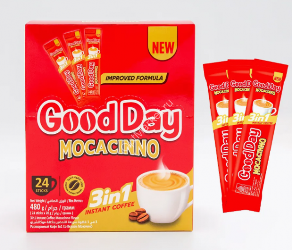 Кофе в пакетиках растворимый 3 в 1 Good Day Mocacinno 480 г