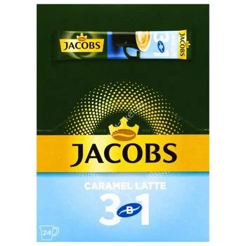 Кофе растворимый 3 в 1 Jacobs Caramel Latte 24 пак. по 12гр